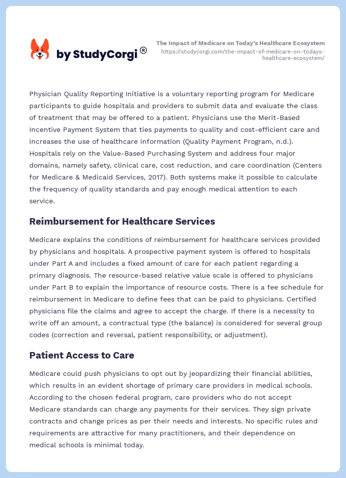The Impact of Medicare on Today’s Healthcare Ecosystem. Page 2
