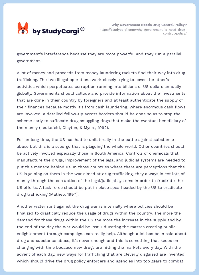 Why Government Needs Drug Control Policy?. Page 2