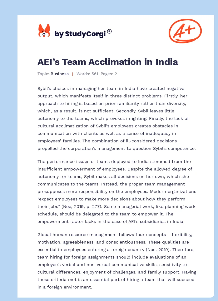 AEI’s Team Acclimation in India. Page 1