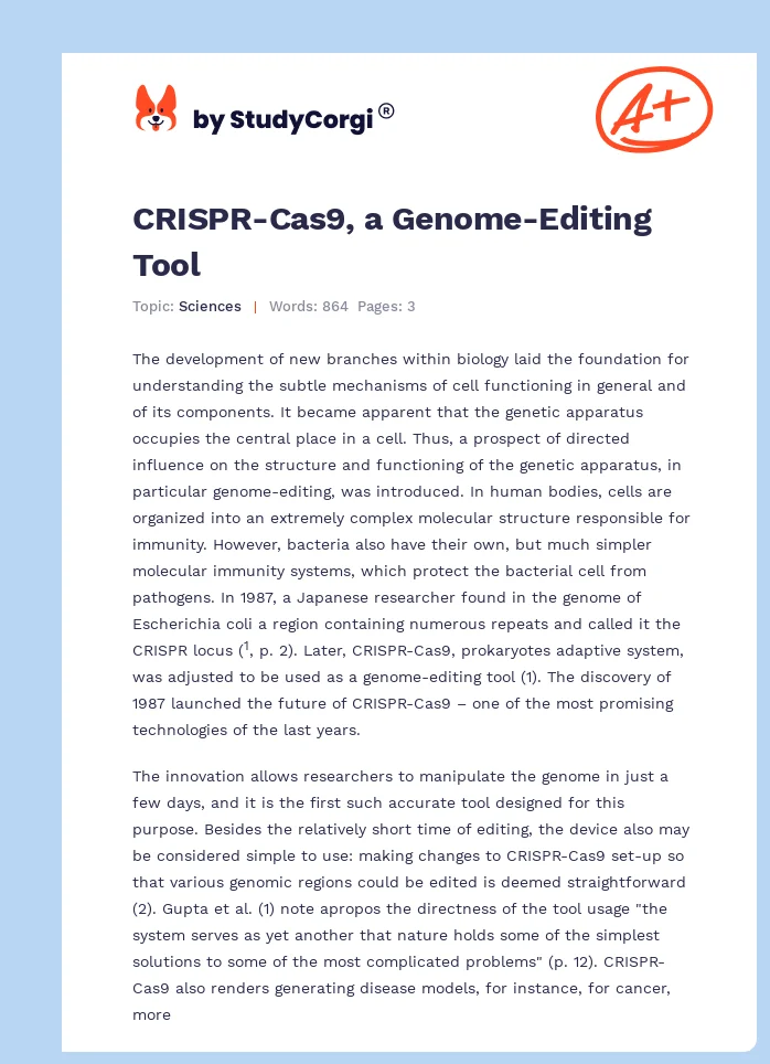 CRISPR-Cas9, a Genome-Editing Tool. Page 1
