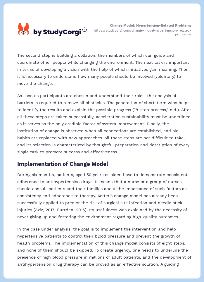 Change Model: Hypertension-Related Problems. Page 2