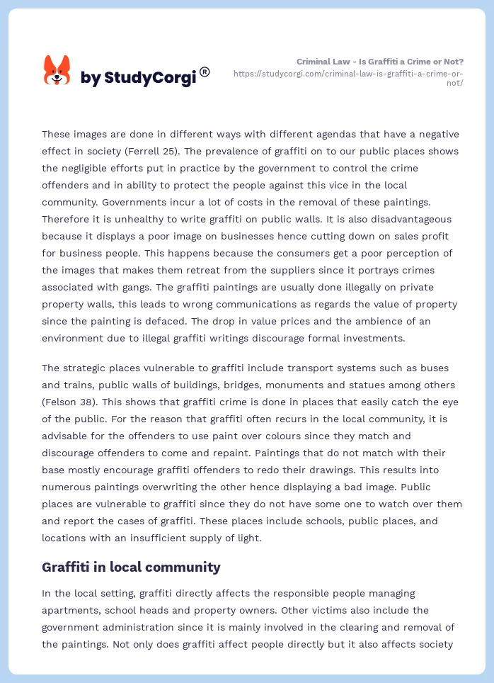 Criminal Law - Is Graffiti a Crime or Not?. Page 2