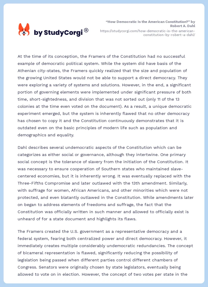 “How Democratic Is the American Constitution?” by Robert A. Dahl. Page 2