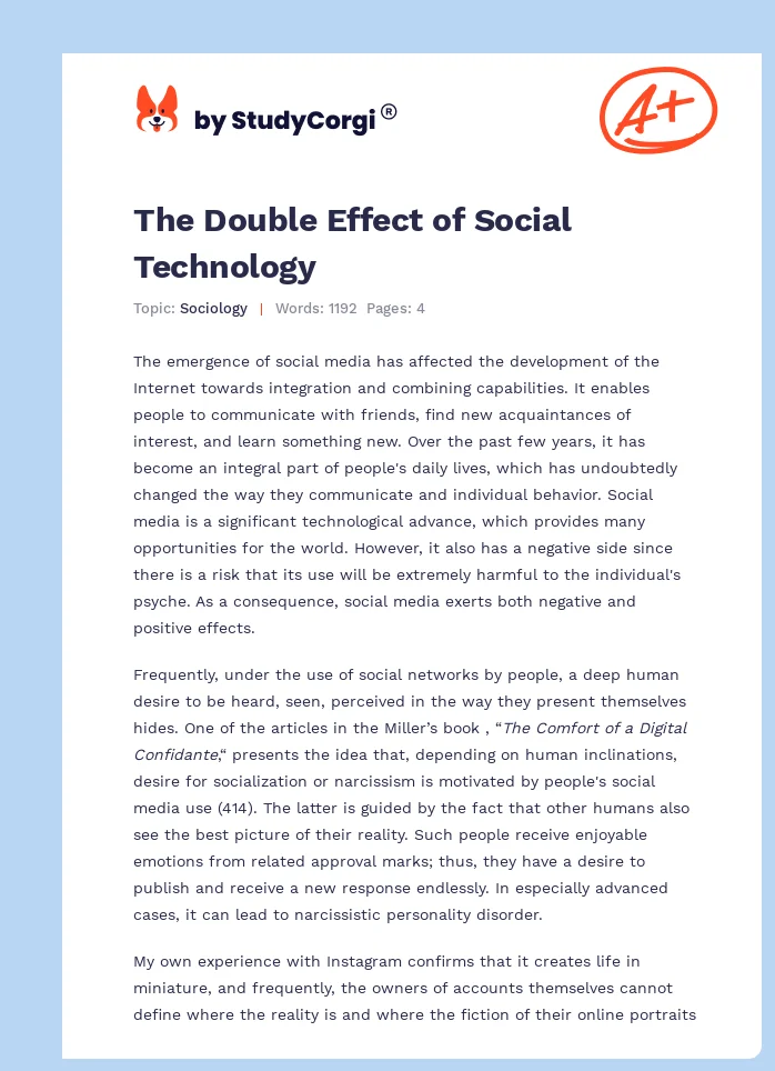The Double Effect of Social Technology. Page 1