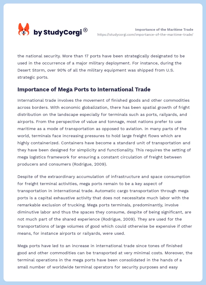 Importance of the Maritime Trade. Page 2