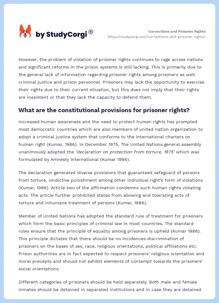Corrections and Prisoner Rights. Page 2