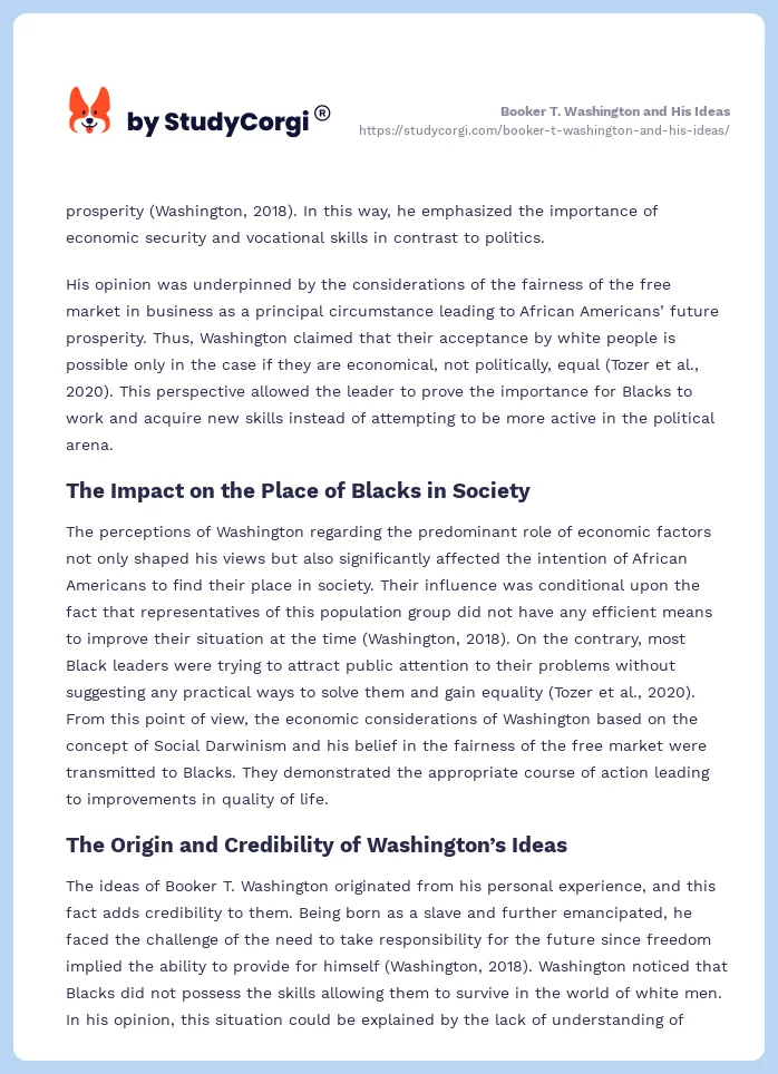 Booker T. Washington and His Ideas. Page 2
