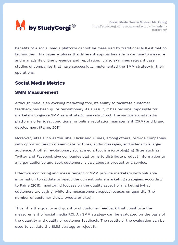 Social Media Tool in Modern Marketing. Page 2