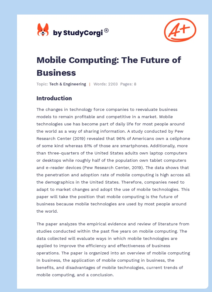 Mobile Computing: The Future of Business. Page 1