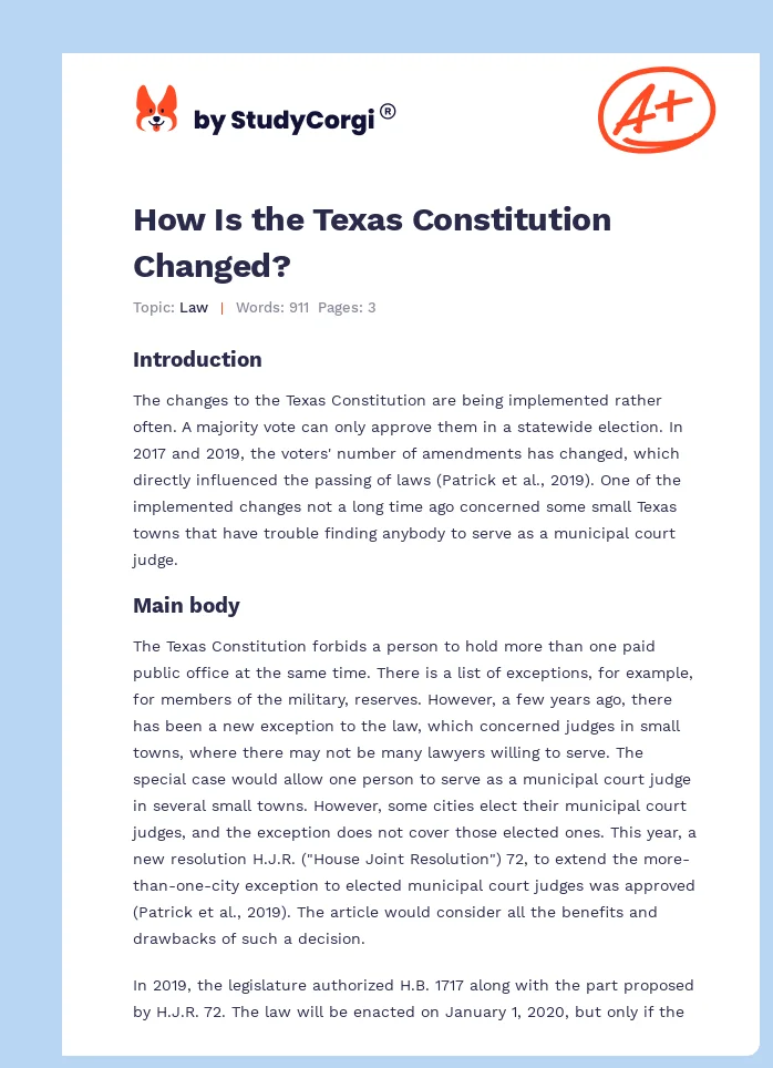 How Is the Texas Constitution Changed?. Page 1