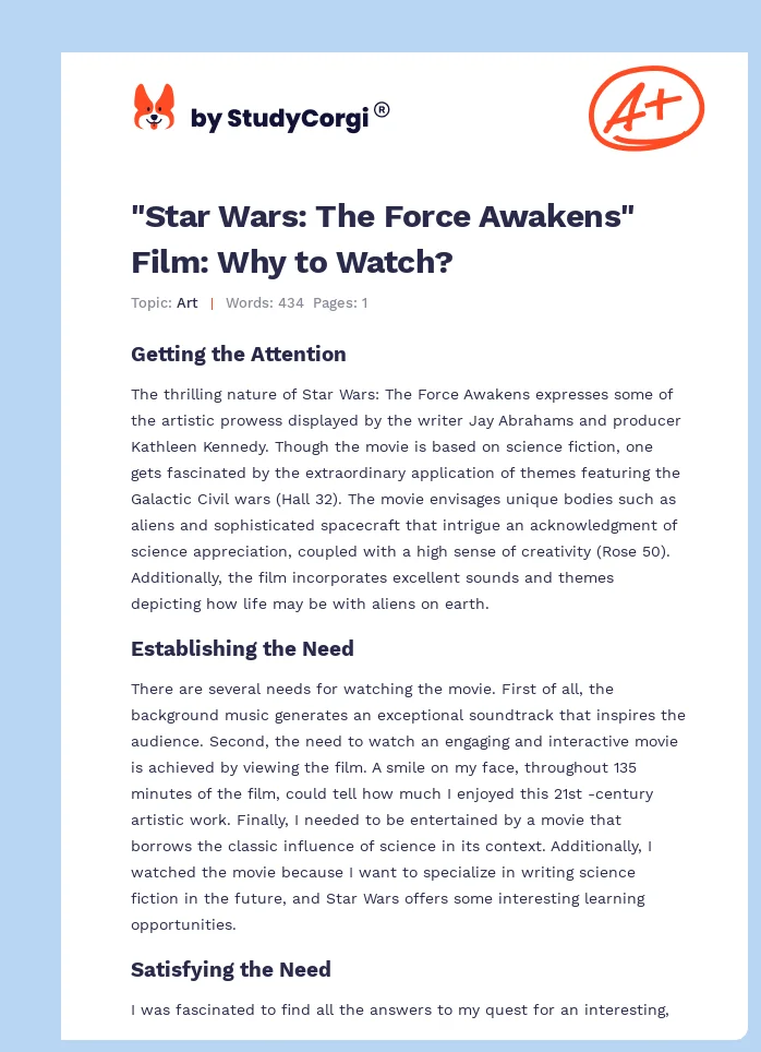 "Star Wars: The Force Awakens" Film: Why to Watch?. Page 1