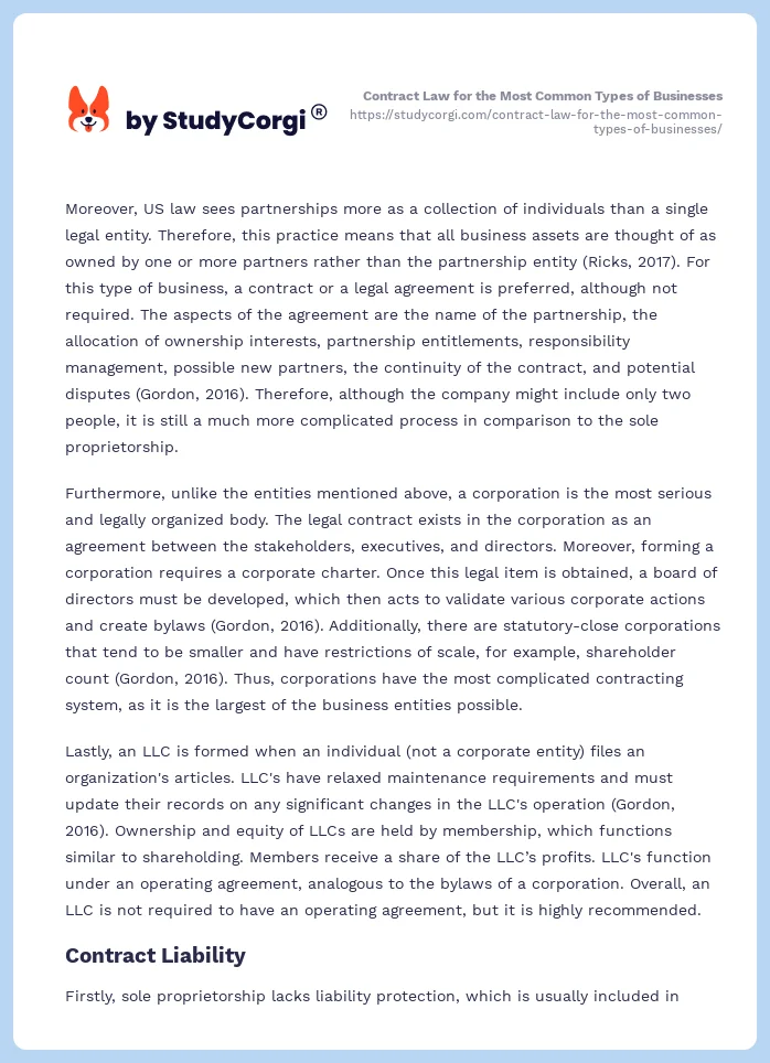 Contract Law for the Most Common Types of Businesses. Page 2