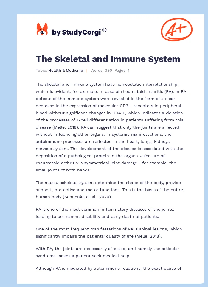 The Skeletal and Immune System. Page 1