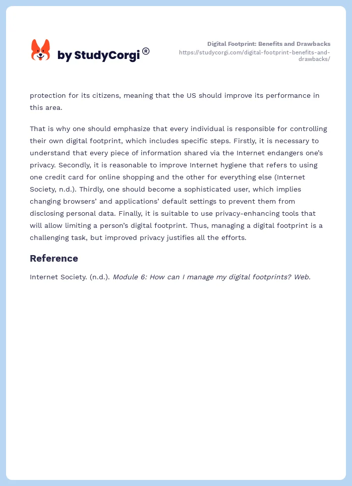 Digital Footprint: Benefits and Drawbacks. Page 2