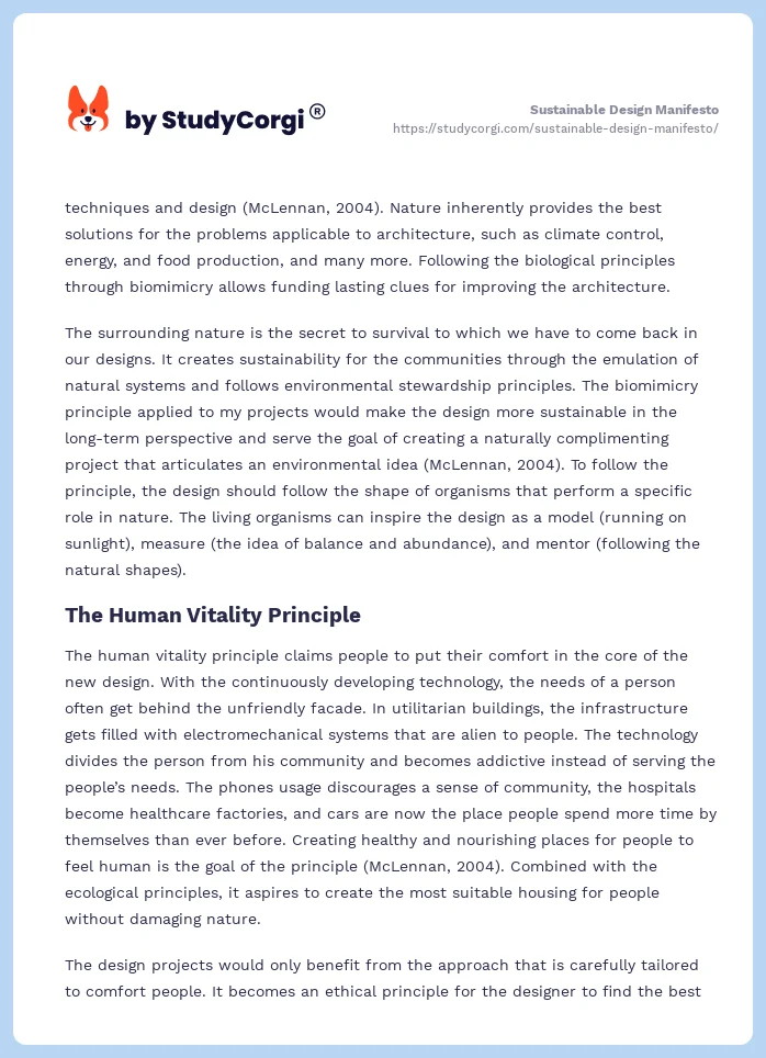 Sustainable Design Manifesto. Page 2