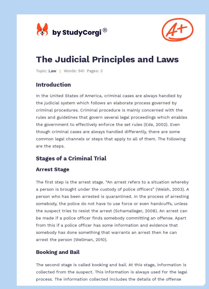 The Judicial Principles and Laws. Page 1