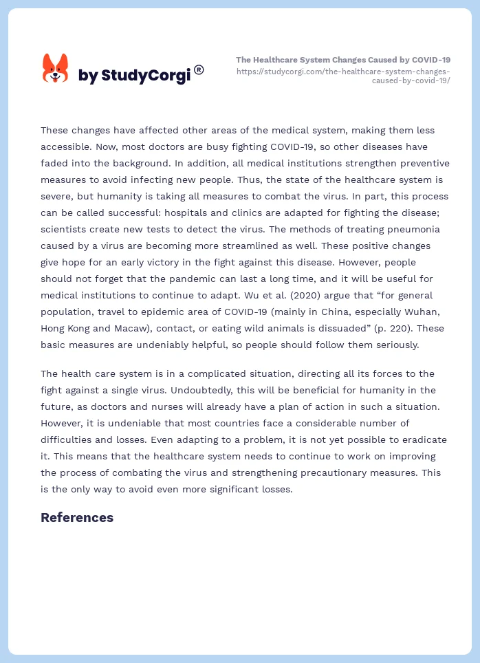 The Healthcare System Changes Caused by COVID-19. Page 2