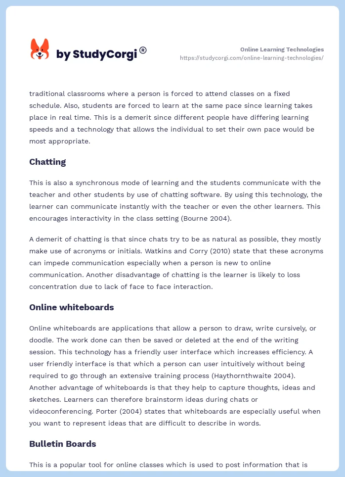 Online Learning Technologies. Page 2