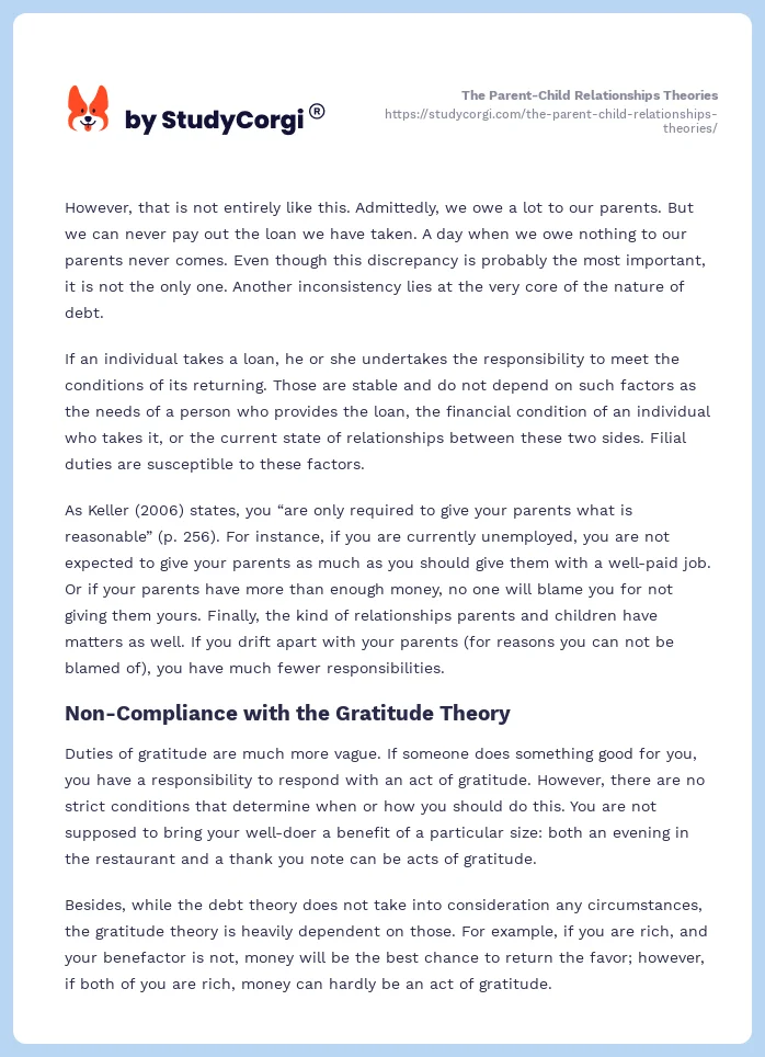 The Parent-Child Relationships Theories. Page 2