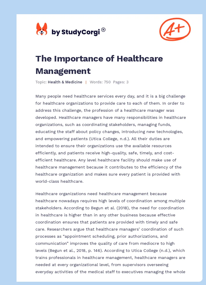 the-importance-of-healthcare-management-free-essay-example