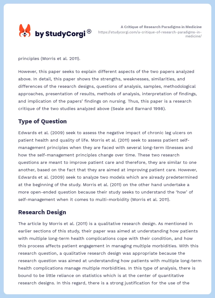 A Critique of Research Paradigms in Medicine. Page 2