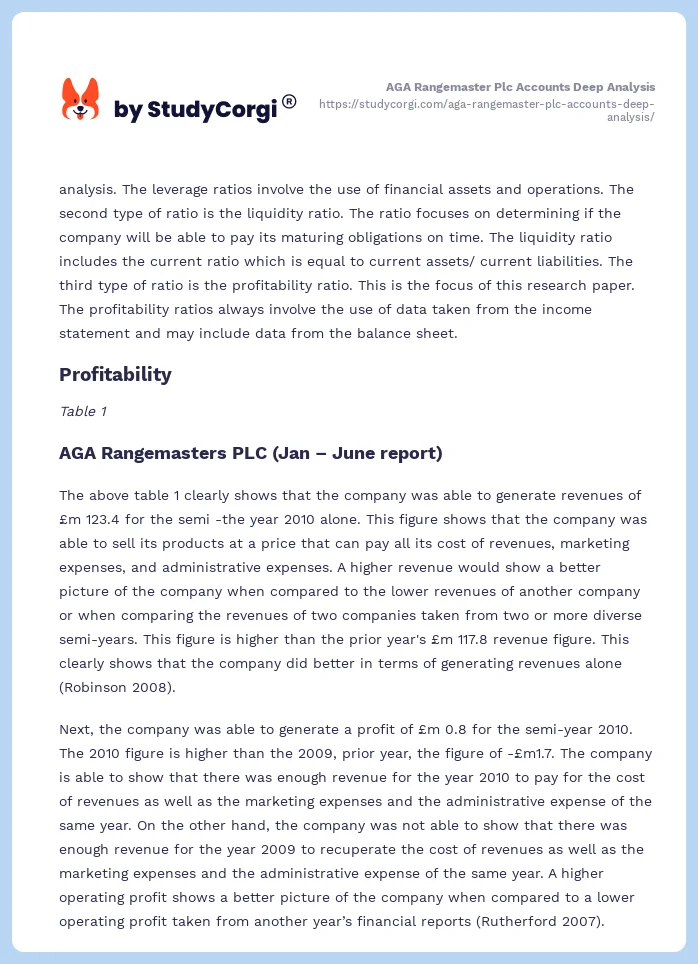 AGA Rangemaster Plc Accounts Deep Analysis. Page 2