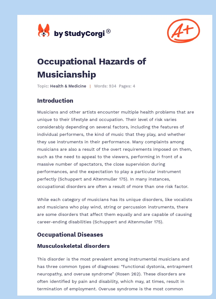 Occupational Hazards of Musicianship. Page 1