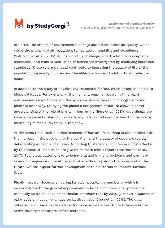 Environmental Trends and Family. Page 2