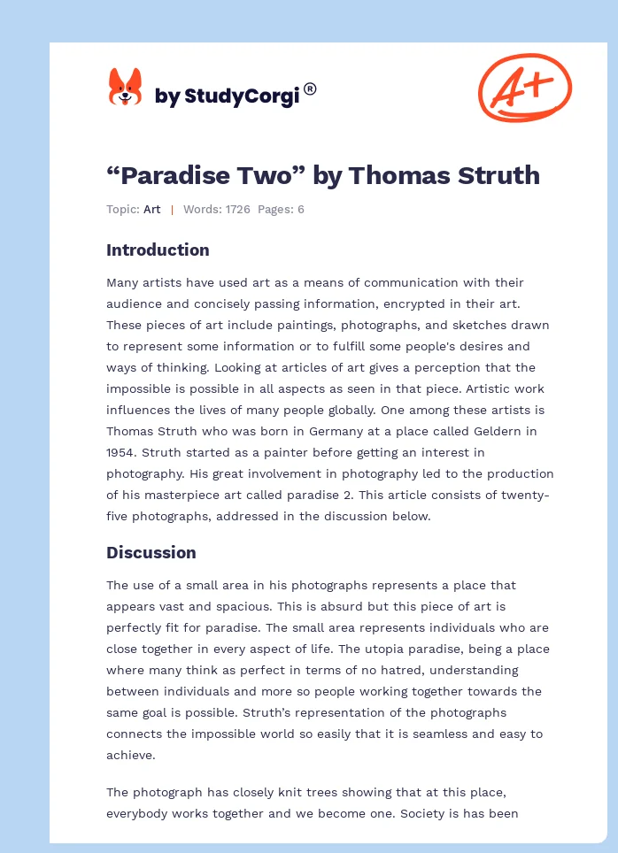 “Paradise Two” by Thomas Struth. Page 1