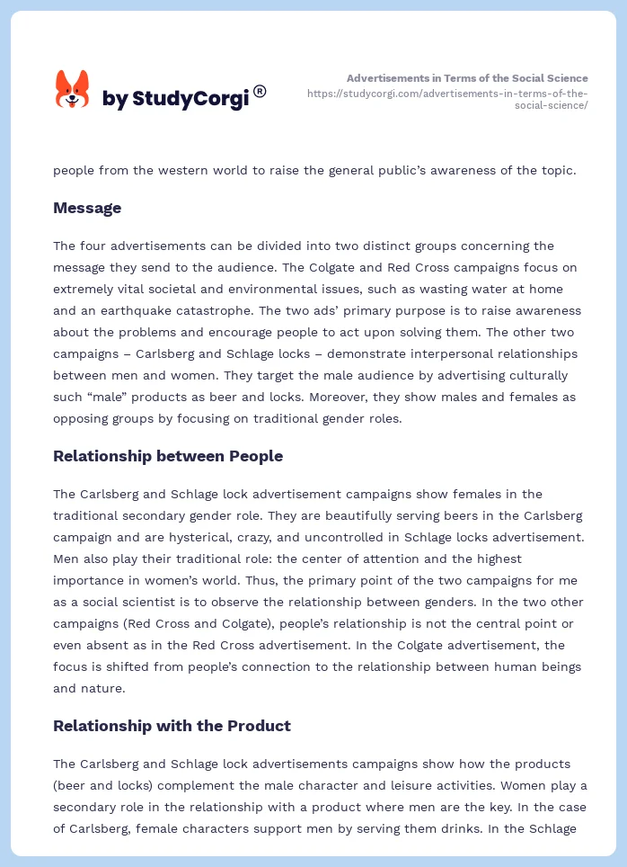Advertisements in Terms of the Social Science. Page 2