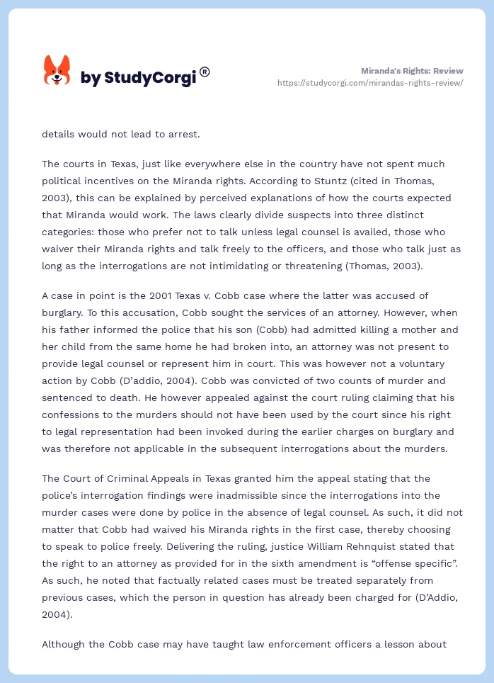 Miranda's Rights: Review. Page 2