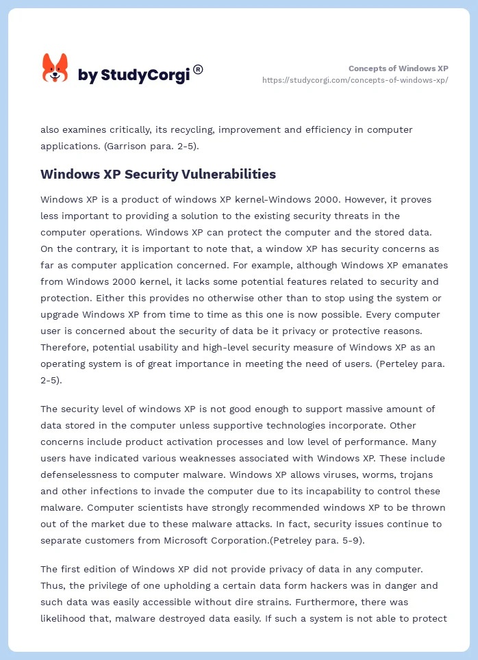 Concepts of Windows XP. Page 2