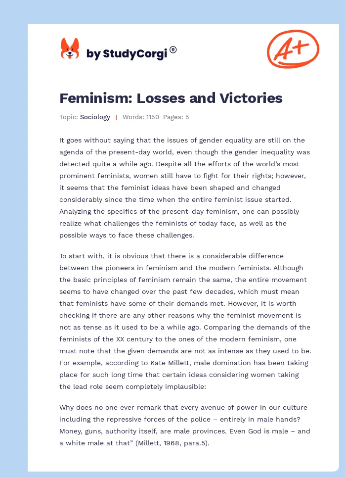 Feminism: Losses and Victories. Page 1