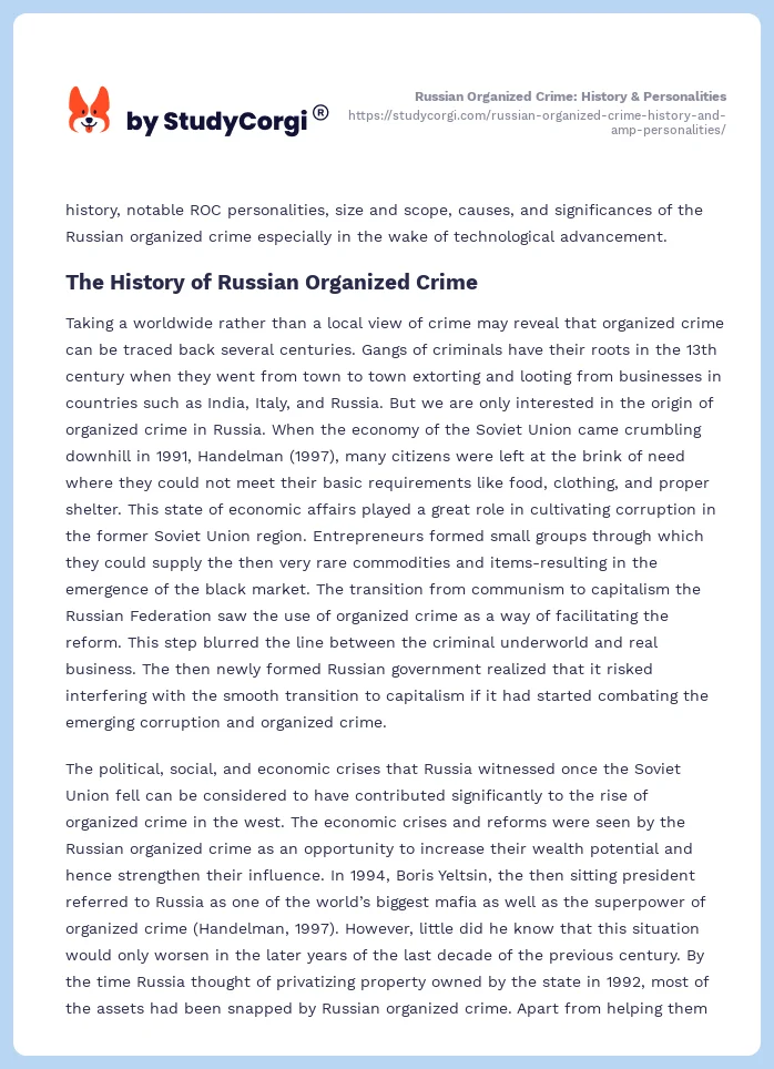 Russian Organized Crime: History & Personalities. Page 2