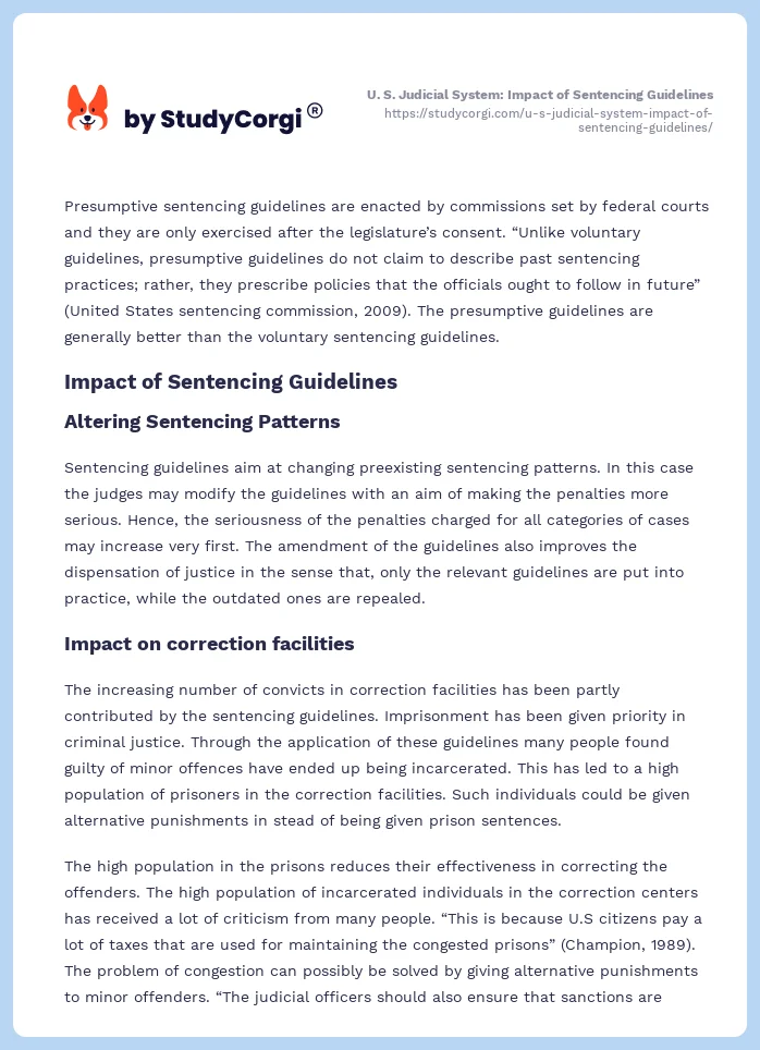 U. S. Judicial System: Impact of Sentencing Guidelines. Page 2