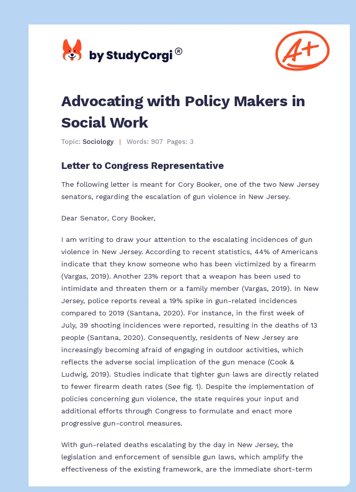 Advocating with Policy Makers in Social Work. Page 1