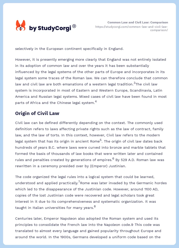 Common Law and Civil Law: Comparison. Page 2