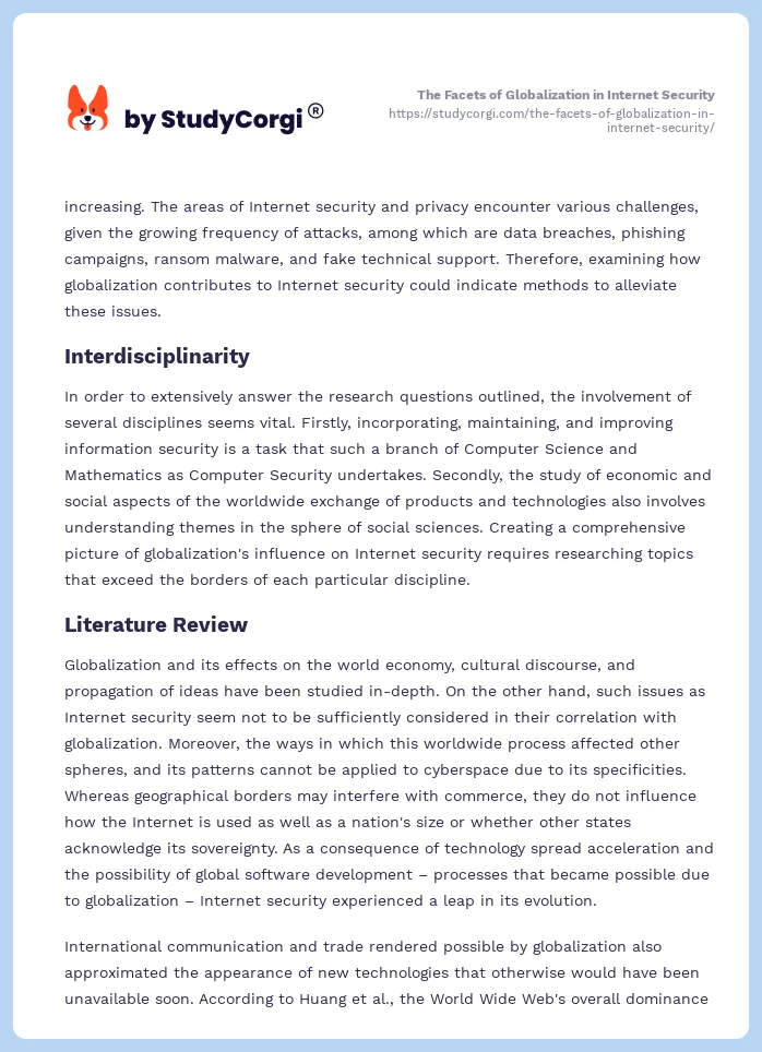 The Facets of Globalization in Internet Security. Page 2