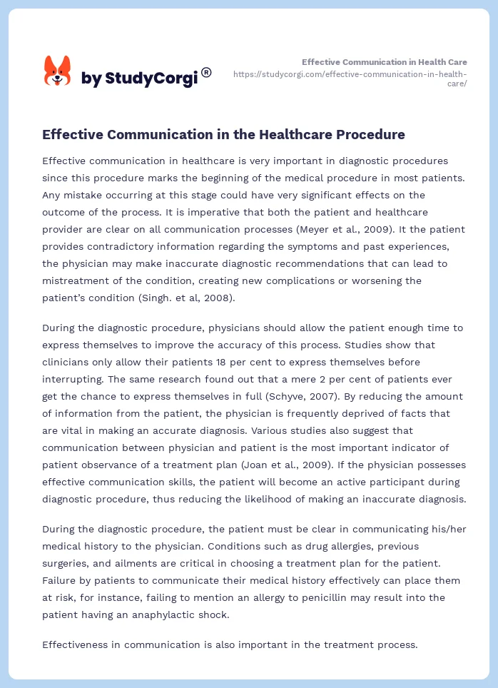 Effective Communication in Health Care. Page 2