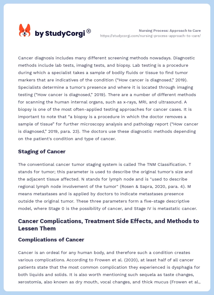 Nursing Process: Approach to Care. Page 2