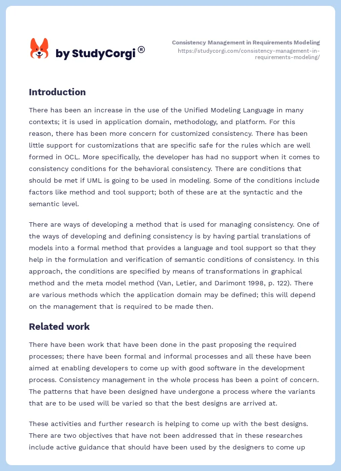 Consistency Management in Requirements Modeling. Page 2