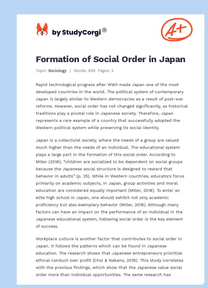 Formation of Social Order in Japan. Page 1