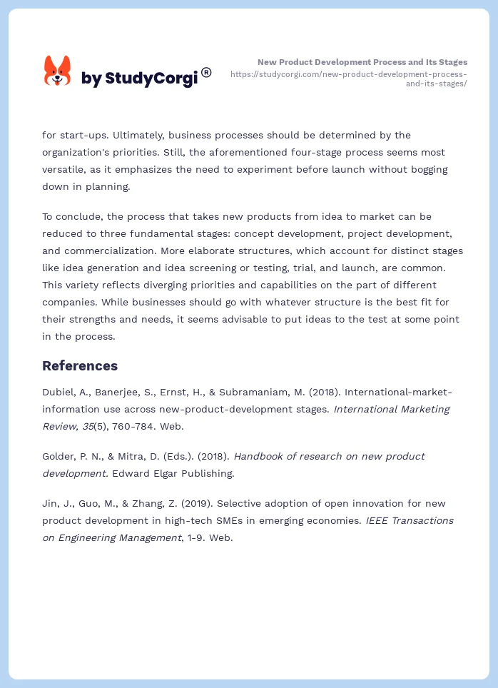 New Product Development Process and Its Stages. Page 2