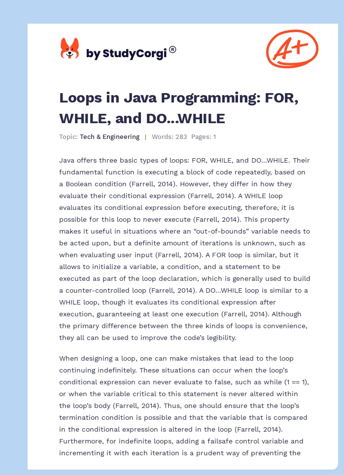 Loops in Java Programming: FOR, WHILE, and DO...WHILE. Page 1