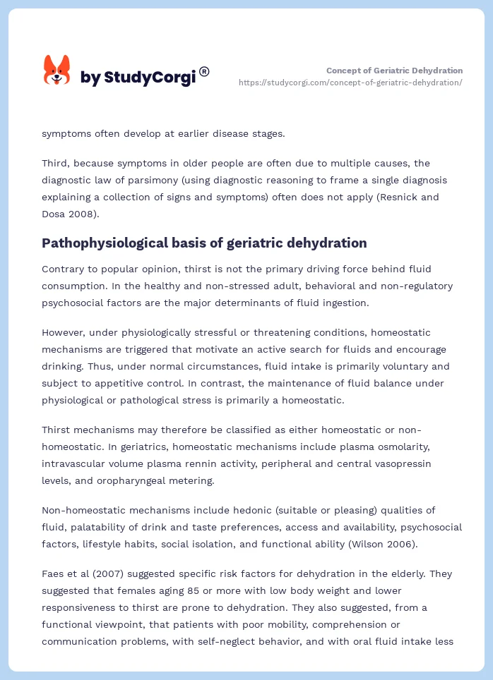Concept of Geriatric Dehydration. Page 2