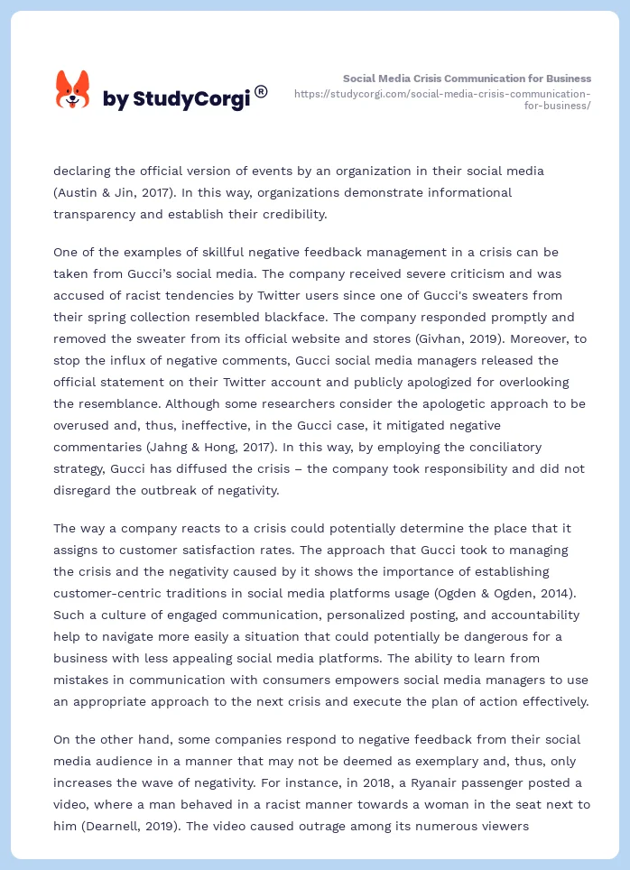 Social Media Crisis Communication for Business. Page 2
