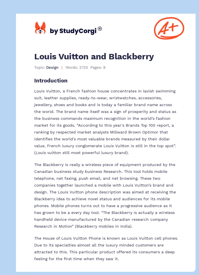 Louis Vuitton and Blackberry. Page 1