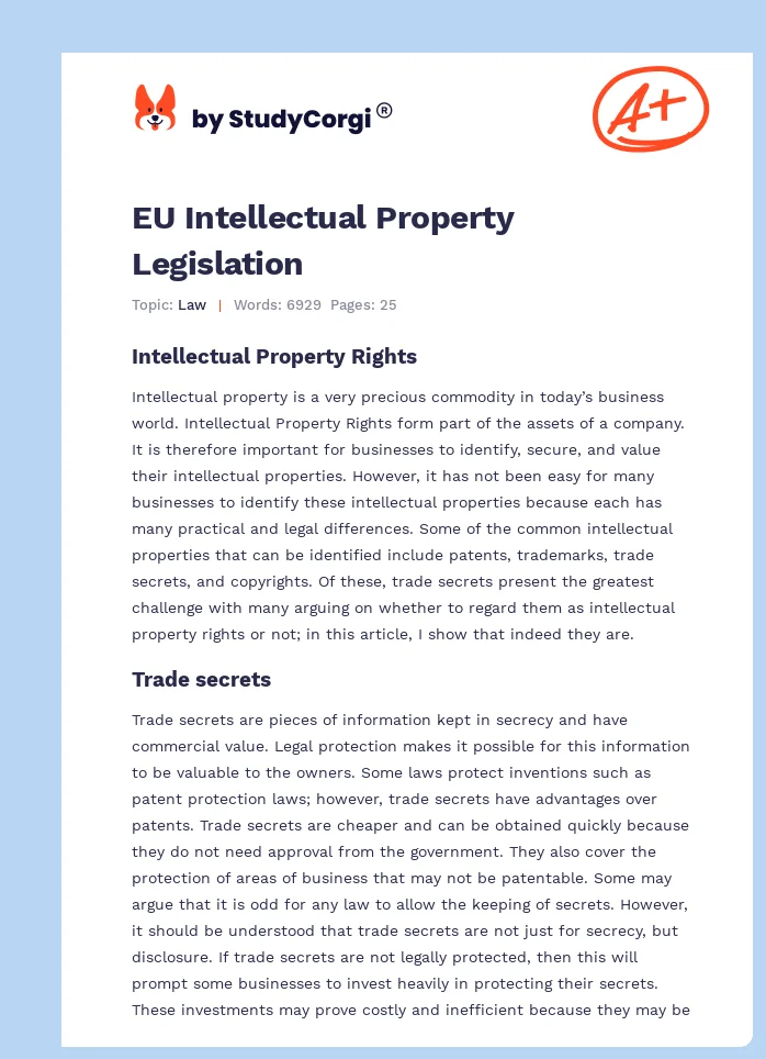 EU Intellectual Property Legislation. Page 1