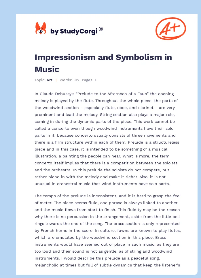 Impressionism and Symbolism in Music. Page 1