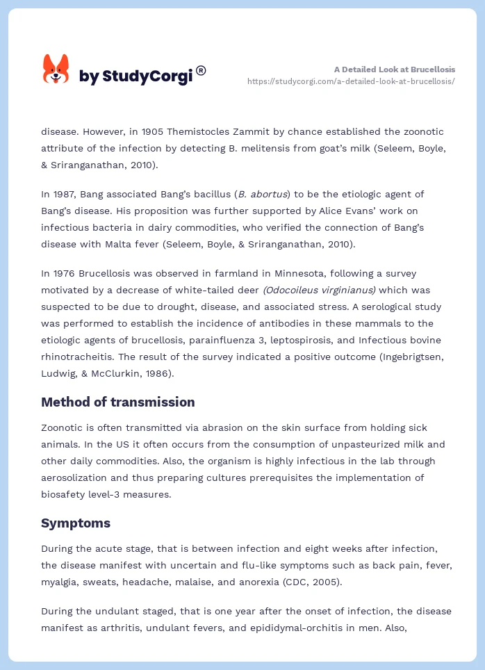 A Detailed Look at Brucellosis. Page 2